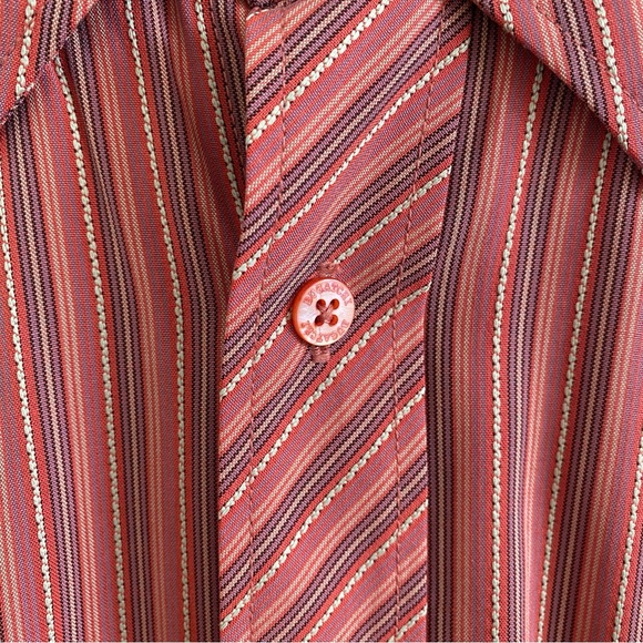 Like New Men's Salmon Red Bugatchi Button Down Dress Shirt Size Large - Picture 7 of 10